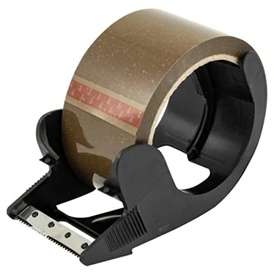 Abbildung von Stylex 41371 Paket Klebebandabroller inklusive einer Rolle braunes Klebeband, für sicheres und schnelles Verkleben, geeignet Versand, Büro, Haushalt Lager