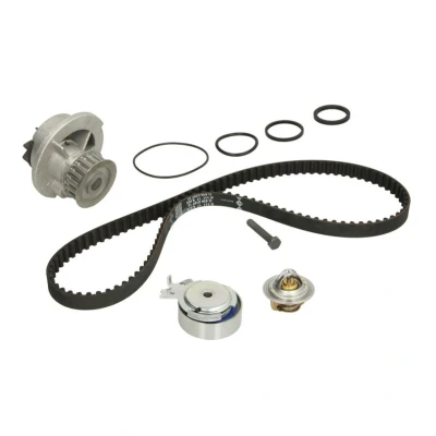 Abbildung von INA 530 0004 31 Wasserpumpe + Zahnriemensatz mit Wasserpumpe, Anbaumaterial Thermostat OPEL: Meriva A, Astra G CC, Caravan