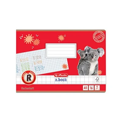 Abbildung von Herlitz 1957786 Rechenhefte A5/16 Lineatur R (kariert 10x10mm) 10er Packung Motive sortiert