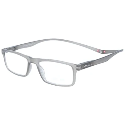 Abbildung von MONTANA Fertig Lesebrille/ hilfe aus Kunststoff mit Magnetbügelenden in verschiedenen Farben (Grau, + 2,00)