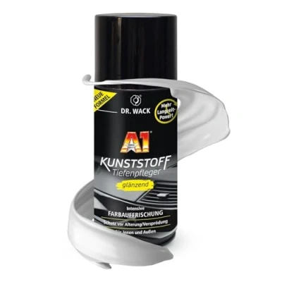 Abbildung von DR. WACK A1 Kunststoff Tiefenpfleger glänzend 250 ml Auto Kunststoffpflege für innen &amp; außen UV Schutz vor Alterung/Versprödung Hochwertige Autopflege