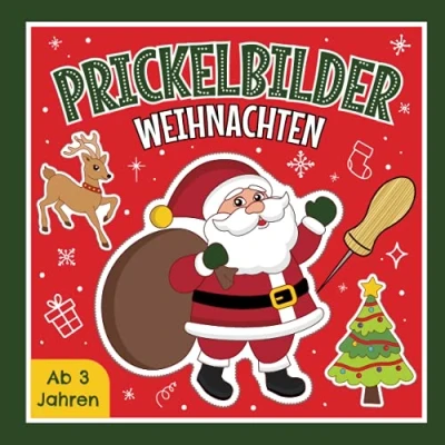 Abbildung von Prickelbilder Weihnachten ab 3 Jahren: Prickelblock für Kinder Malen, Prickeln, Ausschneiden und Basteln Tolles Bastelbuch mit Weihnachtlichen Prickelvorlagen Mädchen Jungen