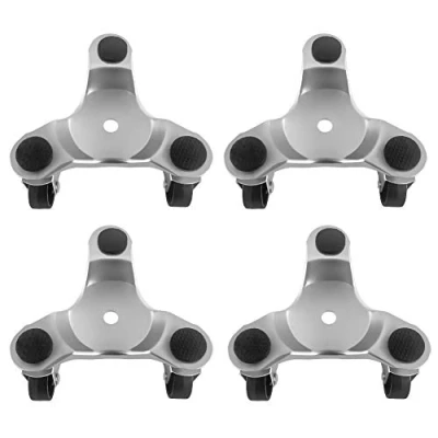 Abbildung von QWORK® 4 Stück 152mm Möbelroller, Transport Roller, 90kg Tragfähigkeit, 3 Lenkrollen Rollbrett Umzugshelfer, langlebig und einfach zu bedienen