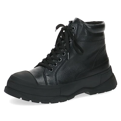 Abbildung von CAPRICE Damen Stiefeletten zum Schnüren Climotion aus Leder Plateau Weite G, Schwarz (Black Nappa), 37 EU