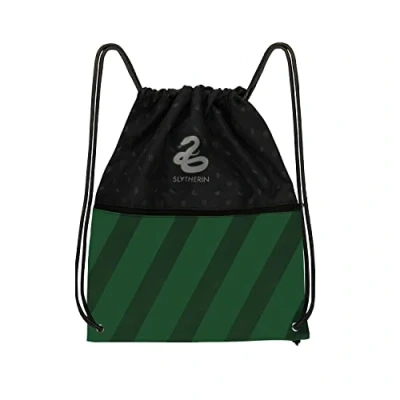 Abbildung von Cinereplicas Harry Potter Slytherin Kordelzug Tasche 39 * 34cm Offizielle Lizenz