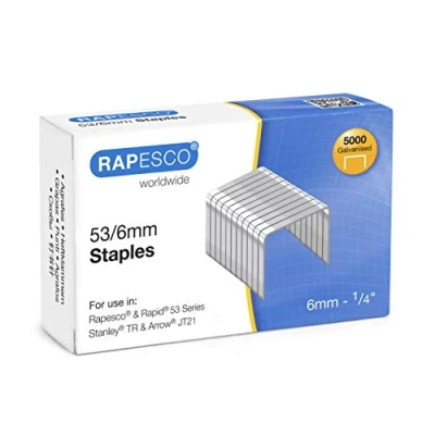Abbildung von Rapesco 0749 53/6mm verzinkte Tackerklammern, 5000 Stück