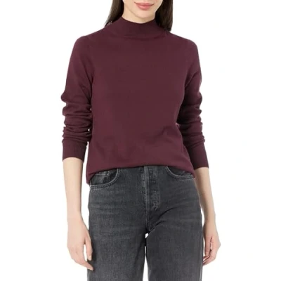 Abbildung von Amazon Essentials Damen Leichter Pullover mit Stehkragen (in Übergröße erhältlich), Burgunderrot, XXL