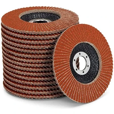 Abbildung von Goodway Fächerscheiben Set 10 Stück Ø 125 mm x 22,23 Korn 80 Hochwertige Schleifmopteller für Edelstahl, Metall und Holz