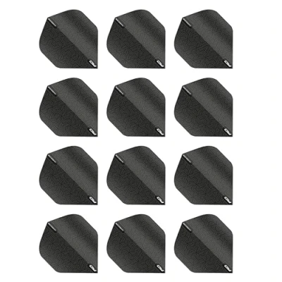 Abbildung von RED DRAGON Hardcore XT Black Patterned Extra Thick Standard Dart Flights (4 Sätze pro Packung)