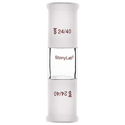 Abbildung von stonylab Glasgerader Verbindungsadapter, Borosilikatglas 30 mm Zwischen Zwei 24/40 Geschliffenen äußeren Standard Konusverbindungen für die Laborlaborversorgung