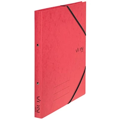 Abbildung von VON Leitz Ringbuch A4, Karton, Mit 2 Ringen und Gummibandverschluss, 25 mm Rückenbreite, Für 140 Blatt, Ringmechanik, Schule, Studium &amp; Zuhause, 5 Stück, Rot, 30120025