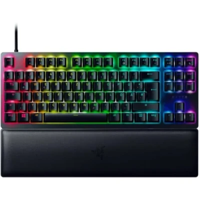 Abbildung von Razer Huntsman V2 Tenkeyless (Purple Switch) Optische Gaming Tastatur ohne Ziffernblock (Klickende Switches, Doubleshot PBT Tastenkappen, Handballenauflage) QWERTZ DE Layout Schwarz