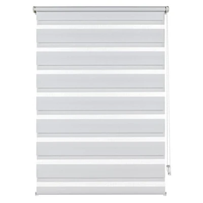 Abbildung von Deco Company Duo Klemmrollo, Doppelrollo, Rollo für Fenster ohne Bohren, Alle Montage Teile inklusive, Polyester, 45 x 150 cm, Weiß