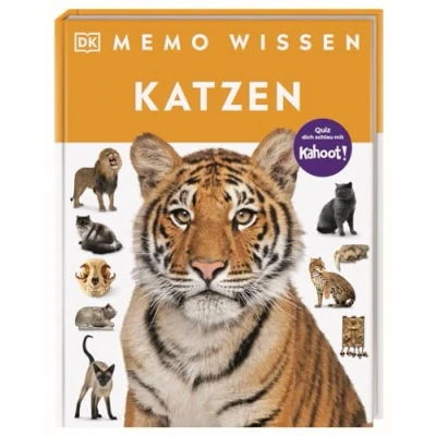 Abbildung von memo Wissen. Katzen: Puma, Perser, Stubentiger: Kompetentes Sachwissen und kahoot Quizfragen. Für Kinder ab 8 Jahren