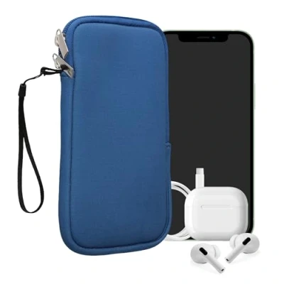 Abbildung von kwmobile Handytasche für Smartphones XXL 7&quot; Neopren Handy Hülle Baltik Blau Tasche 17,7 x 8,5 cm Innenmaße