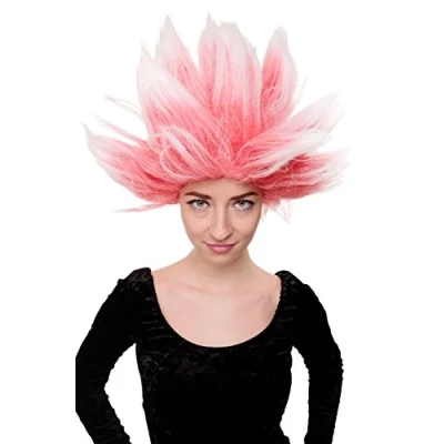 Abbildung von WIG ME UP LM 19 PC13TP60 Perücke Fasching Dragonball Dämon Loki Teuflisch Mad Scientist Fan Rot Weiß Feuer