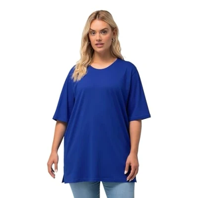 Abbildung von Ulla Popken Damen Basic, Rundhals T Shirt, Kobaltblau, 58 60