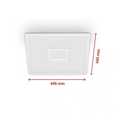 Abbildung von TELEFUNKEN LED Panel, Deckenleuchte, Deckenlampe dimmbar, inkl. Fernbedienung, RGB Innenbereich und Backlight, 24 Watt, 2200lm, Timerfunktion, 445x445x63mm (LxBxH) 319406TF Weiß