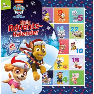 Abbildung von PAW Patrol Mein Adventskalender: 24 Büchlein aus stabiler Pappe mit Aufhängern in wiederverschließbarer Box. Für Kinder ab 3 Jahren.
