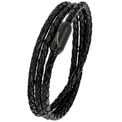 Abbildung von Lederarmband Herren Made in Germany, Wickelarmband aus Leder mit Edelstahl Magnetverschluss, Premium Armband (M L, Schwarz)
