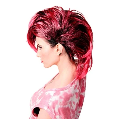 Abbildung von WIG ME UP PW0078 1 P103PC41 Perücke Faschingsperücke Karneval Punk Glam Vamp Mohawk Iro Auftoupiert Schwarz Pink
