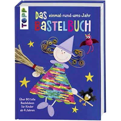 Abbildung von Das einmal rund ums Jahr Bastelbuch: Über 80 tolle Bastelideen für Kinder ab 4 Jahren. Mit Wendepailletten in Regenbogenfarben und Silber auf dem Cover