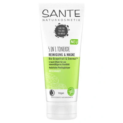 Abbildung von Sante 5IN1 CLAY Cleanser &amp; MASK Organic Grapefruit Evermat Gesichtsmaske, Größe: 100 ml,