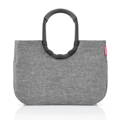 Abbildung von reisenthel loopshopper L twist silver Stabile Shoppingtasche oder Handtasche mit praktischen Fächern aus recycelten PET Flaschen