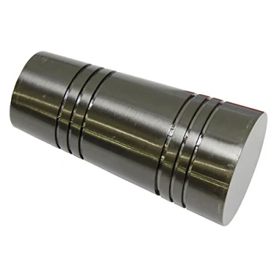 Abbildung von Gardinia Endknöpfe für Gardinenstangen, 2 x Endstück Apollo, Serie Chicago, Metall, Titan, Durchmesser 20 mm 10011171