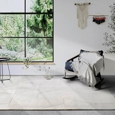 Abbildung von Villeroy &amp; Boch Wollteppich »Ursule«, rechteckig, 10 mm Höhe, Läufer, handgewebt, Wolle, Natur, Wohnzimmer, Geometrie, Boho