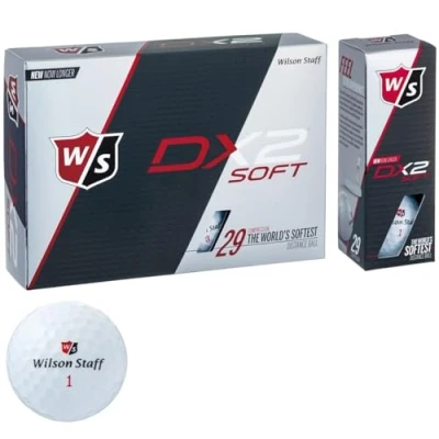Abbildung von Wilson Staff Herren Golfbälle, 12er Pack, Anfänger, 29er Kompression, Dx2 SOFT, Weiß, WGWP40400