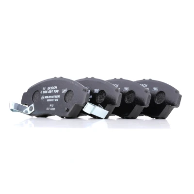 Abbildung von BOSCH 0 986 461 759 Bremsbelagsatz Low Metallic mit akustischer Verschleißwarnung HONDA: CRX 3, CIVIC 8, 6 Coupe