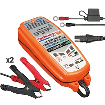 Abbildung von TecMate OptiMate DC to TM500, 6 stufiges gekapseltes batterieschonendes 12V/12.8V 2A /DC Lade und Wartungsgerät, Orange