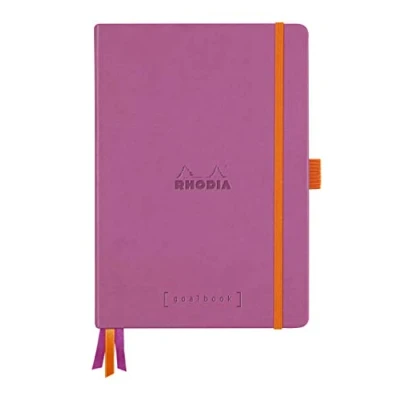 Abbildung von Rhodia 118580C Notizheft Goalbook (DIN A5, 14,8 x 21 cm, Dot, praktisch und trendige, mit festem Deckel, 90g weißes Papier, 120 Blatt) 1 Stück, Lila