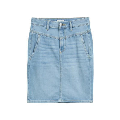 Abbildung von TOM Tailor MIT Stretchanteil Jeansrock, Damen, Größe: 34, Clean light stone blue denim