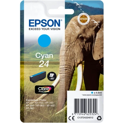 Abbildung von Epson 24 (C13T24224012) Cyan Druckerpatrone (Original)