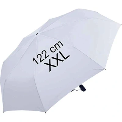 Abbildung von XXL Taschenschirm mit Auf Zu Automatik Full Class 122 cm großes Dach weiß