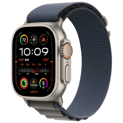 Abbildung von Apple Watch Armband Original Stoff Blau Geeignet für Ultra 49 mm