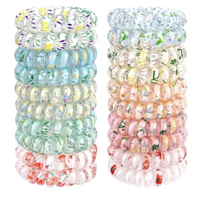 Abbildung von JessLab Kleine Spiral Haargummis, Elastische Spiralhaargummis für Frauen, 20er Pack, Langlebige und Wasserfeste Haar Accessoires, Perfekt Alle Haartypen, Schonende Mischfarben 3