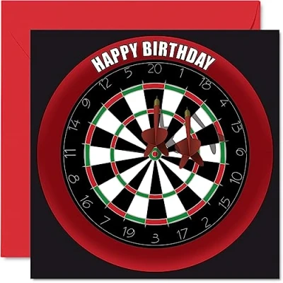 Abbildung von Lustige Geburtstagskarte zum 33. Geburtstag für Männer und Frauen Dartscheibe Happy Birthday Karte Vater, Mutter, Sohn, Tochter, Bruder, Schwester, Onkel, Tante, Cousin, 145 mm x mm,