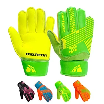 Abbildung von meteor Catch Fussball Torwarthandschuhe fur Kinder Spieler Handschuhe Heren fußball Damen tormann schutzt die Finger tormannhandschuhe Jungen Torwart