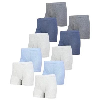Abbildung von TupTam Jungen Boxershorts Unterhose Kinder Boxer Unterwäsche 10er Pack, Farbe: Pack Dunkelblau Blau Anthrazit Grau Hellgrau Meliert, Größe: 104 110