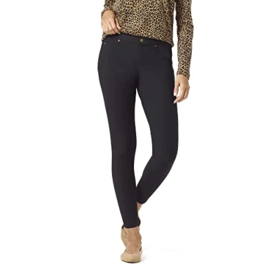 Abbildung von HUE Damen Ultraweiche Fleece gefüttert Denim Leggings Warm Modische Leggings, Black, M