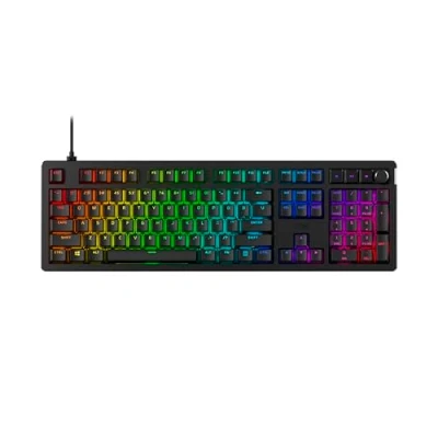 Abbildung von HyperX Alloy Rise Hot Swappable Mechanical Gaming Keyboard, PC, Ambient Light Sensor, Gasket Mounted, Linear Switches, Deutsches Layout (QWERTZ)