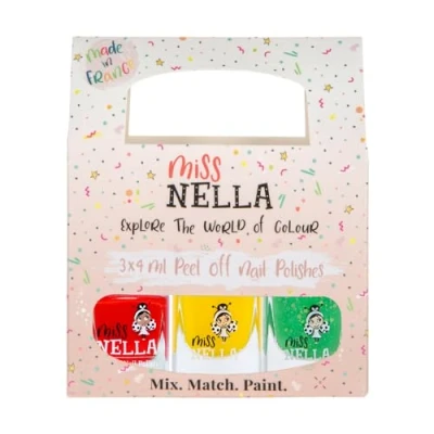 Abbildung von Miss Nella TRAFFIC LIGHTS Set von 3 Nagel Lack auf Wasserbasis, Schäl und geruchsneutral. Unser Nagellack ist sicher macht Spaß!