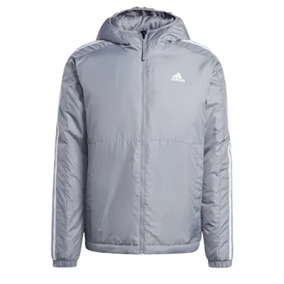 Abbildung von adidas Sportswear Essentials 3STRIPES Insulated Hooded Winterjacke, Herren, Größe: Medium, Grey