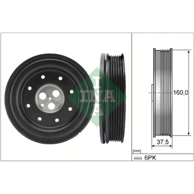 Abbildung von INA 544 0134 10 Kurbelwellenriemenscheibe 160,00 FORD: MONDEO 3 Kombi, JAGUAR: X Type Saloon