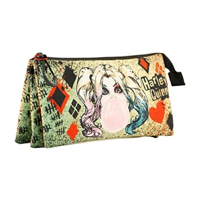 Abbildung von Harley Quinn Mad Love Fan Dreifach Federmäppchen, Beige, 23 x 11 cm