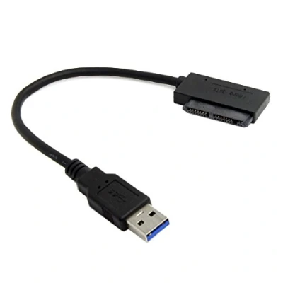 Abbildung von Cablecc USB 3.0 auf Micro SATA 7+9 16 Pin 1,8 Zoll 90 Grad abgewinkelter Festplatten Treiber SSD Adapterkabel 10 cm