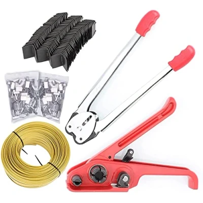 Abbildung von Anmas Power Manuelle PET/PP Umreifung Verpackungsmaschine Verpackungswerkzeug für 12 16 mm Umreifung,100 m Spannriemen,5 Stück,Polyester Polypropylen Gurtband